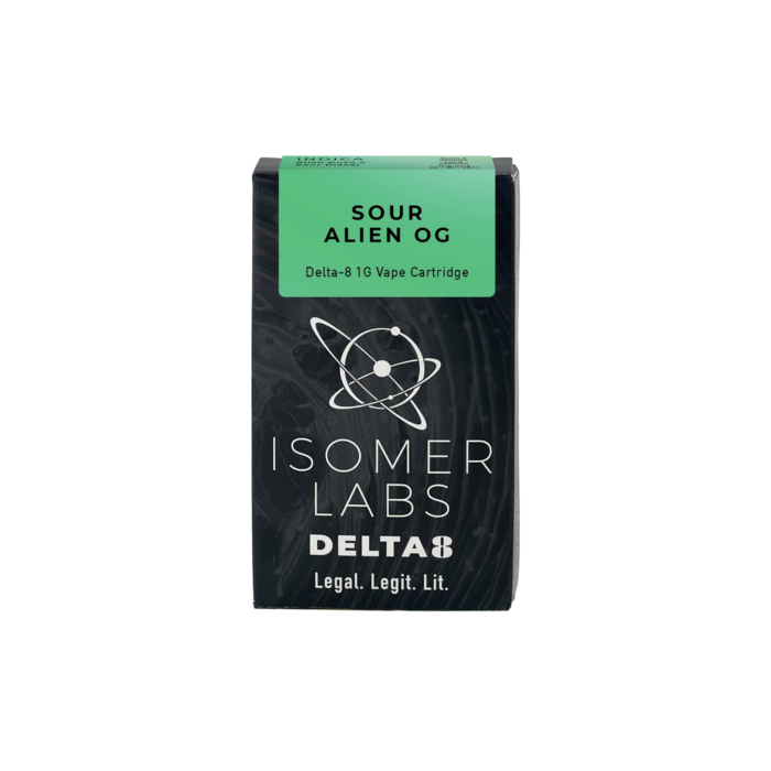 Isomer Labs Sour Alien OG Indica Delta-8 1-gram cartridge